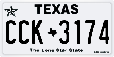 TX license plate CCK3174