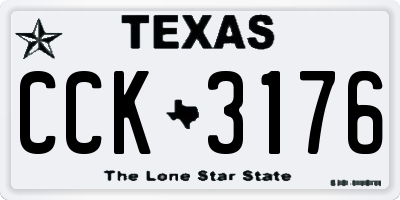 TX license plate CCK3176
