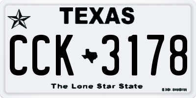 TX license plate CCK3178
