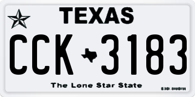 TX license plate CCK3183