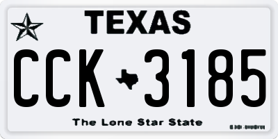 TX license plate CCK3185