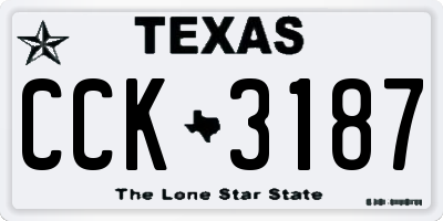 TX license plate CCK3187