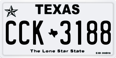 TX license plate CCK3188