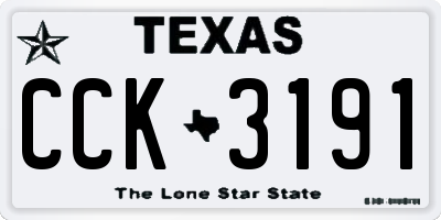 TX license plate CCK3191