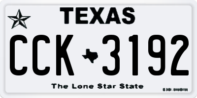 TX license plate CCK3192