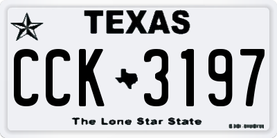 TX license plate CCK3197