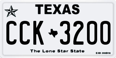 TX license plate CCK3200