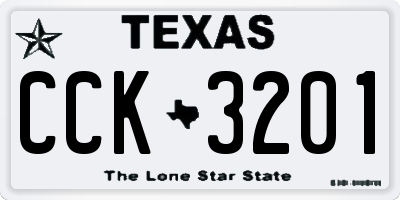 TX license plate CCK3201