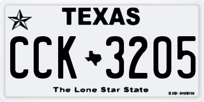 TX license plate CCK3205