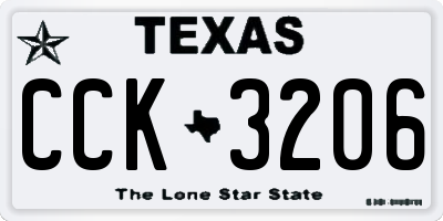 TX license plate CCK3206