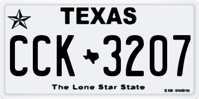 TX license plate CCK3207