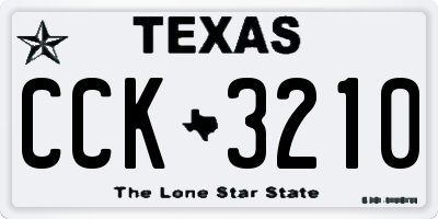 TX license plate CCK3210
