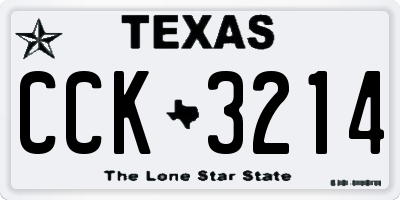 TX license plate CCK3214