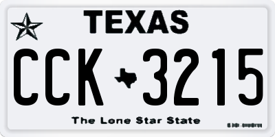 TX license plate CCK3215