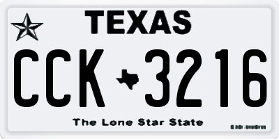 TX license plate CCK3216