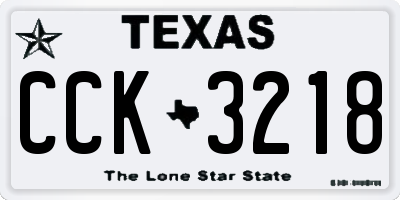 TX license plate CCK3218