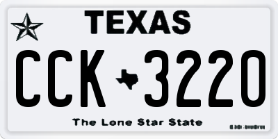 TX license plate CCK3220