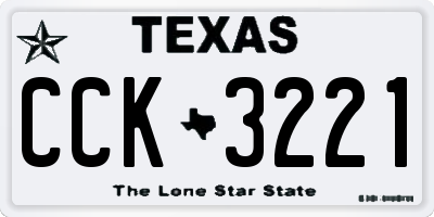 TX license plate CCK3221