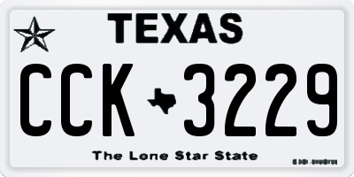 TX license plate CCK3229
