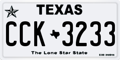 TX license plate CCK3233