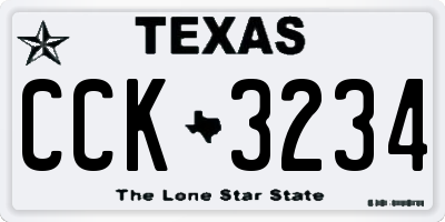 TX license plate CCK3234