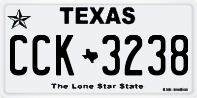 TX license plate CCK3238