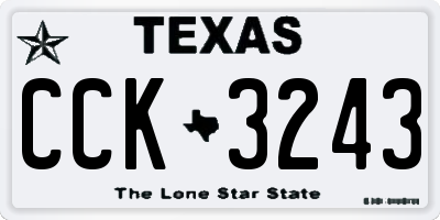 TX license plate CCK3243