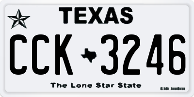 TX license plate CCK3246