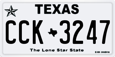 TX license plate CCK3247