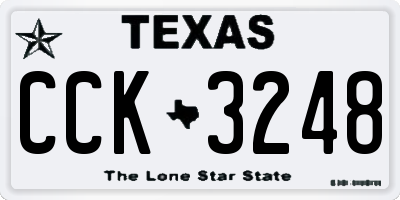 TX license plate CCK3248