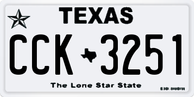 TX license plate CCK3251