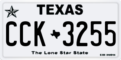 TX license plate CCK3255