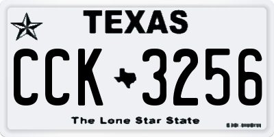 TX license plate CCK3256