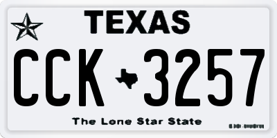 TX license plate CCK3257