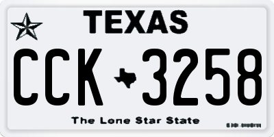TX license plate CCK3258
