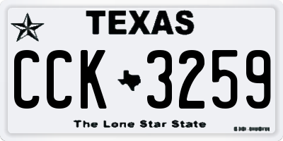 TX license plate CCK3259