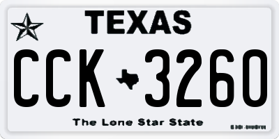 TX license plate CCK3260