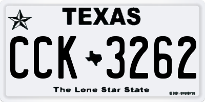 TX license plate CCK3262