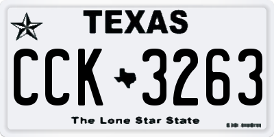 TX license plate CCK3263
