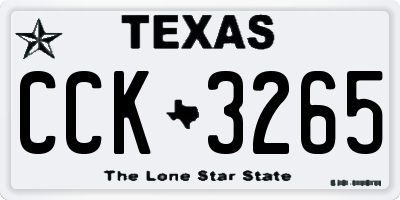 TX license plate CCK3265