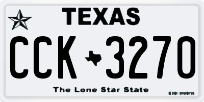 TX license plate CCK3270