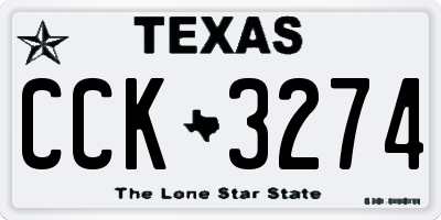 TX license plate CCK3274
