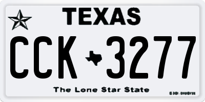 TX license plate CCK3277