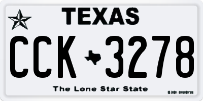 TX license plate CCK3278