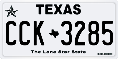TX license plate CCK3285