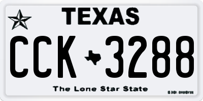 TX license plate CCK3288