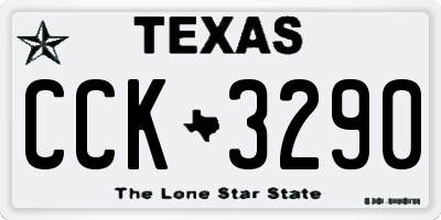 TX license plate CCK3290