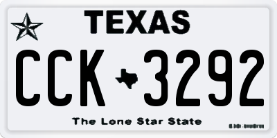TX license plate CCK3292