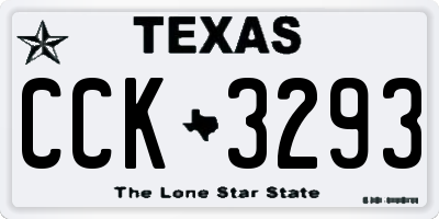 TX license plate CCK3293