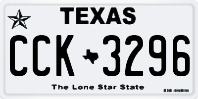 TX license plate CCK3296